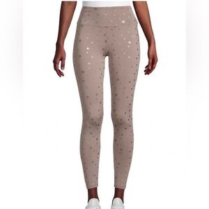 Nanette Lepore foil star taupe cropped compression leggings size 8